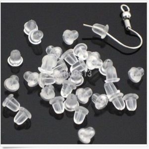 20Pcs Stoppers Silicone Rubber Clear Back Earrings